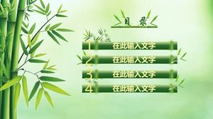 Grafico in PPT di bambù dipinto a mano in stile cinese