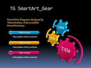 Colorful gear linkage PPT chart
