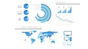 Stereo data visualization exquisite PPT chart