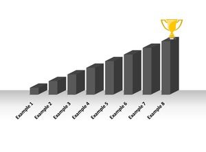 Editable columnar trophy PPT chart