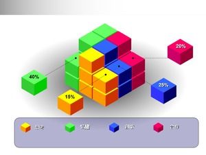 Grafico dei blocchi di costruzione 3d PPT