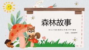 Modello PPT di piccoli animali svegli del fumetto sveglio del fumetto