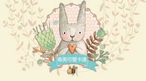 Beautiful cute cartoon animal PPT template