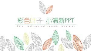 Modelo PPT de folhas coloridas simples e frescas