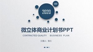 Completo marco estable azul micro estéreo plan de negocios plantilla ppt