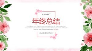 Plant vine leaf flower literary style year-end summary ppt template