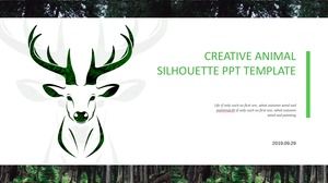 Modèle ppt de thème de protection des animaux silhouette animale créative