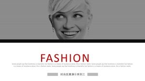 简约线条几何杂志风格时尚服装品牌介绍促销ppt模板