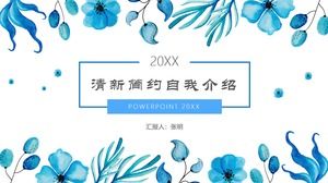 Branch flower plant small fresh minimalist artistic style personal resume ppt template