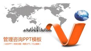 Modelo de ppt de consultoria de gestão de negócios plana laranja vibrante