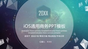 Triangular three-dimensional graphic main image translucent iOS style business general ppt template
