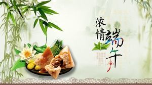 Small fresh bamboo forest background dragon boat festival ppt template Small fresh bamboo forest background dragon boat festival ppt template