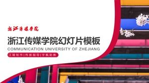 Ppt-Vorlage für die Verteidigung von Abschlussarbeiten der Zhejiang Communication University