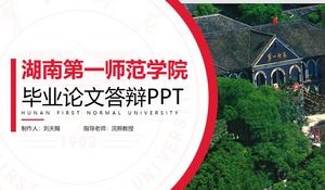 Modelo de ppt de defesa de tese de graduação da faculdade de Hunan primeiro normal