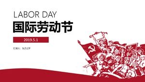 Glory of Labor-1 de mayo plantilla ppt del Día Internacional del Trabajo