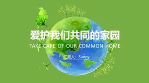 Take care of our common homeland-environmental protection theme ppt template