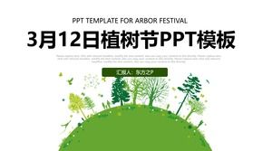 Tema verde-12 martie Arbor Day ppt template