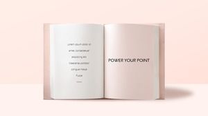 Book paper creative minimalist small fresh literary fan reading notes theme ppt template