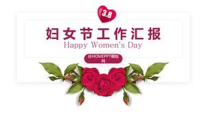 Simple small fresh shadow wind march 8 women's day work report ppt template