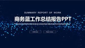 Beautiful particle flare background business blue work summary report ppt template