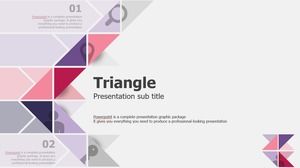Creative triangle fashion purple european and american style work summary report ppt template