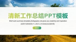 Simple flat green small fresh business work summary report ppt template