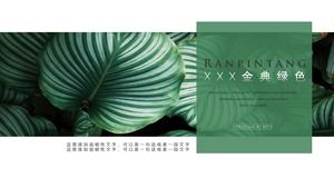 Dark green boutique magazine style flat work summary report ppt template