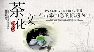 Tema de la cultura del té estilo chino de tinta