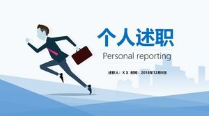 Run-minimalistic blue personal report report ppt template