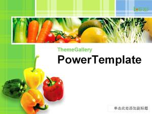 綠色蔬菜背景食品PPT模板