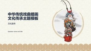 Tradycyjna chińska operowa ilustracyjna klasycznego stylu tematu kultury ppt chiński szablon dziedziczenia