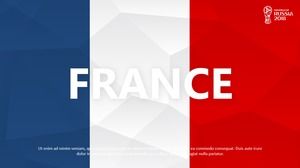 Modello di ppt di tema della tazza di mondo della squadra francese del fondo di profilo basso