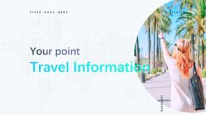 Modelo de ppt de resumo de plano de trabalho de viagem de férias de viagens de férias de estilo elegante pequeno fresco