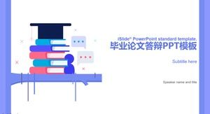 Vibrant blue purple cartoon style thesis defense general ppt template
