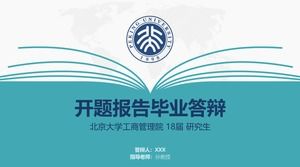 Geöffnetes Buch Gestaltungselement kreative Peking University These Verteidigung allgemeine Ppt-Vorlage