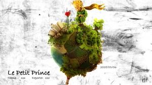 Film animasi fantasi "Little Prince" tema ppt template