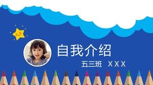 Elementary school students running for class leader cartoon style self introduction ppt template Elementary school students running for class leader cartoon style self introduction ppt template