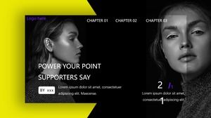 European and American high-end magazine style data chart work report ppt template