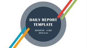4 color flat fresh and simple business work report ppt template