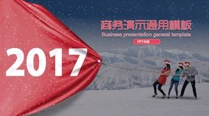 Modèle de ppt universel de présentation des affaires de thème de sports de neige