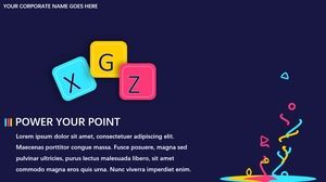 Bright color matching UI interface style cute cartoon style business work report ppt template