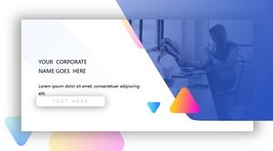 Bright color bright with small fresh business UI style summary report ppt template