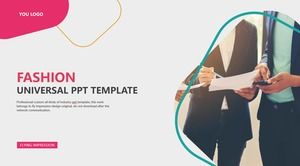 Rounded rectangle cutout and creative fashion universal business summary report ppt template