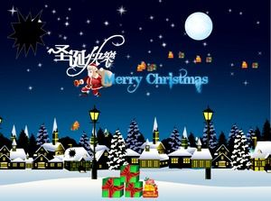 Merry Christmas-Christmas wishes cartoon animation greeting card ppt template