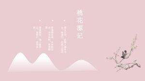 Peach Blossoms-șablon de ppt în stil chinezesc simplu și frumos