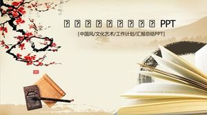 Classic culture and art chinese style work summary report ppt template