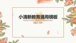 Leaf small flower plant illustration small fresh work summary report general ppt template