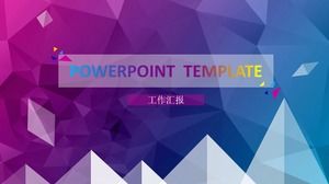 Plantilla de ppt de informe de resumen de trabajo de color azul púrpura creativo de elemento de triángulo bajo