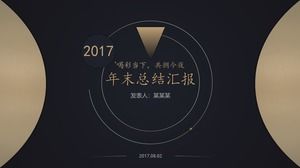 Modello ppt del rapporto di sintesi del lavoro di fine anno del vento cinese nobile dell'atmosfera nera nera