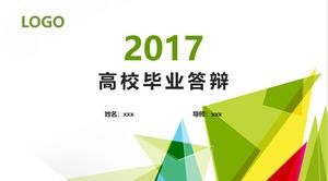 若者の活力のカラーマッチング幾何学図形創造的な大学卒業論文防衛pptテンプレート